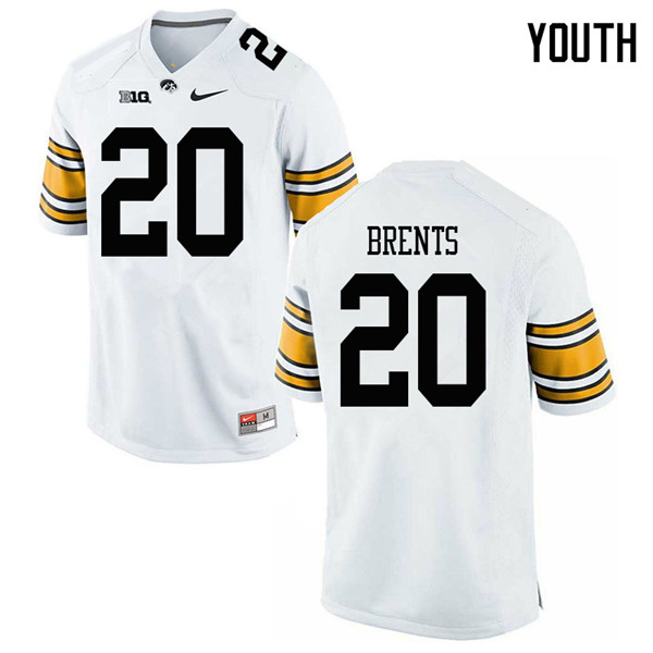 Youth #20 Julius Brents Iowa Hawkeyes College Football Jerseys Sale-White - Click Image to Close